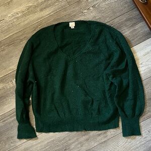 a new day Women's Forest Green V-Neck Sweater